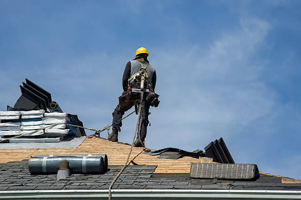 Professional Gutter Installation technician working in Elderton, PA